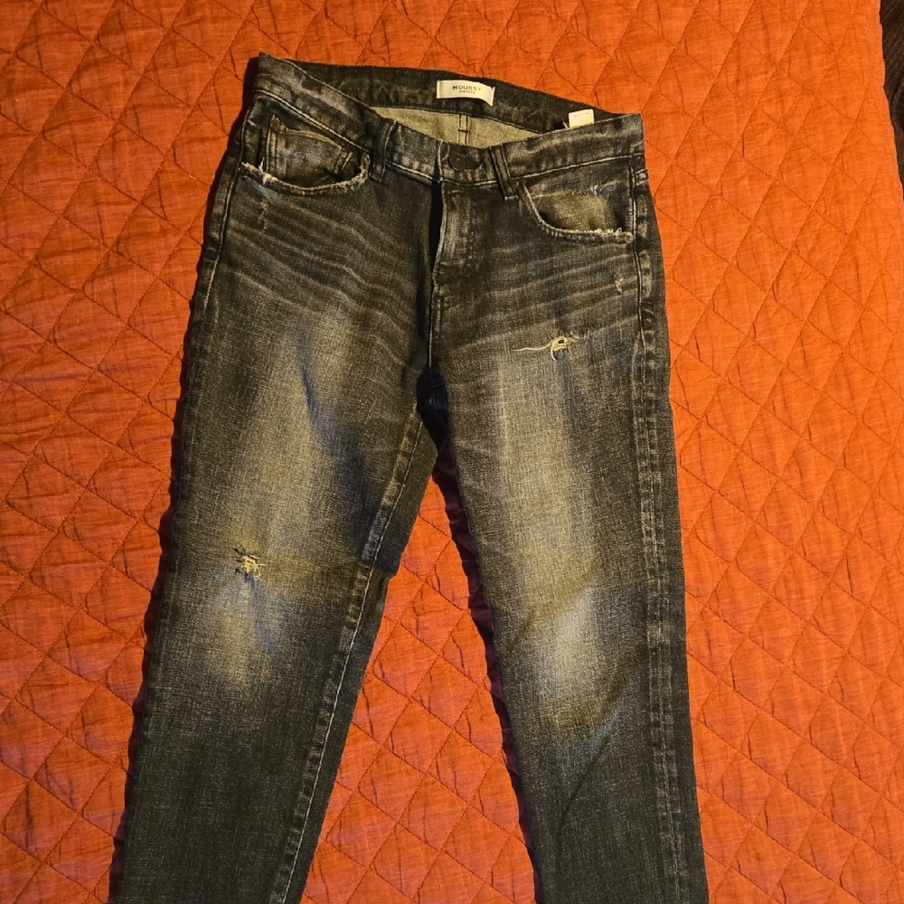 Moussy Womens Black Distressed Jeans